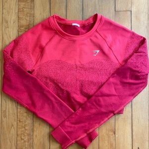 Gymshark Adapt Ombré Red Long Sleeve Crop